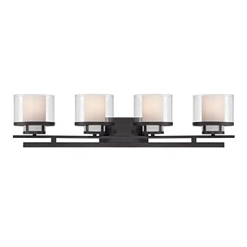 Fusion 4-Light Bathroom Vanity Light Bar in Biscayne Bronze