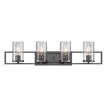 Elements 4-Light Bathroom Vanity Light Bar in Charcoal