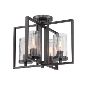 Elements 4-Light Semi-Flush Mount in Charcoal