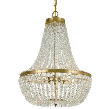 Rylee Six Light Chandelier in Antique Gold by Crystorama