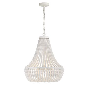 Rylee Six Light Chandelier in Matte White by Crystorama