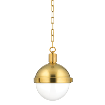 Lambert One Light Pendant in Aged Brass by Hudson Valley