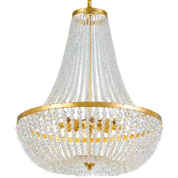 Rylee Eight Light Chandelier in Antique Gold by Crystorama