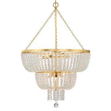 Rylee Eight Light Chandelier in Antique Gold by Crystorama