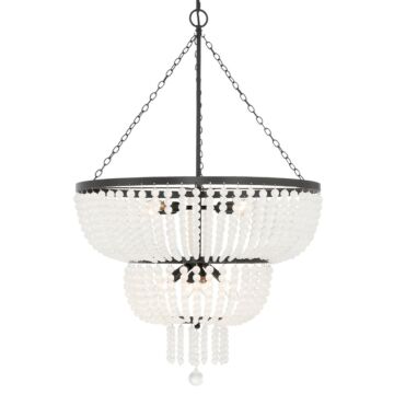 Rylee Eight Light Chandelier in Matte Black by Crystorama
