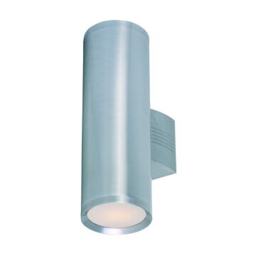 Lightray Two Light Outdoor Wall Lantern in Brushed Aluminum by Maxim