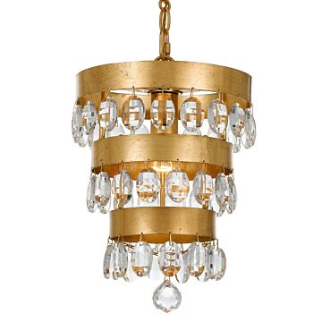 Perla One Light Mini Chandelier in Antique Gold by Crystorama