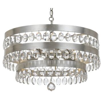 Perla Five Light Chandelier in Antique Silver by Crystorama