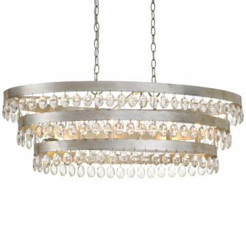 Perla Six Light Chandelier in Antique Silver by Crystorama