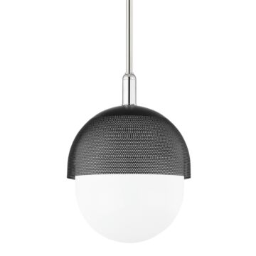 Nyack One Light Pendant in Polished Nickel Black by Hudson Valley