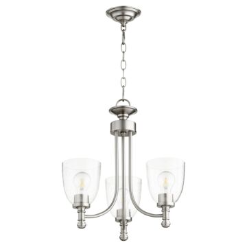 Quorum Rossington 3 Light 19 Inch Transitional Chandelier in Satin Nickel with