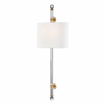 Wertham Two Light Wall Sconce in Aged Brass by Hudson Valley