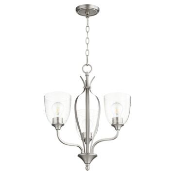 Quorum Jardin 3 Light 21 Inch Transitional Chandelier in Satin Nickel with