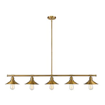 Z-Lite Casa 5-Light Linear Pendant Light In Factory Brass