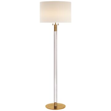 Riga  Floor Lamp in Hand-Rubbed Antique Brassith Crystal by Visual Comfort Signature