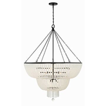 Rylee 15 Light Chandelier in Matte Black by Crystorama