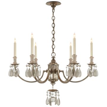 Elizabeth  Chandelier in Burnished Silver Leaf by Visual Comfort Signature