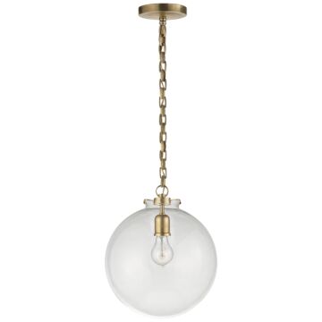 Katie Globe  Pendant in Hand-Rubbed Antique Brass by Visual Comfort Signature