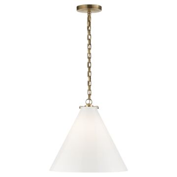 Katie Conical  Pendant in Hand-Rubbed Antique Brass by Visual Comfort Signature