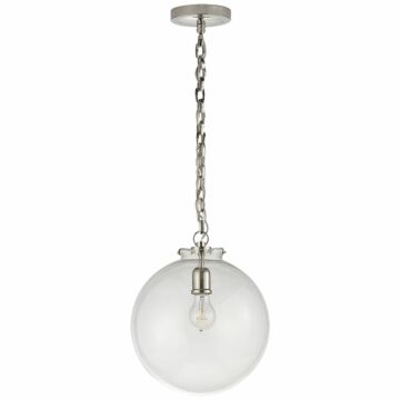 Katie Globe  Pendant in Polished Nickel by Visual Comfort Signature