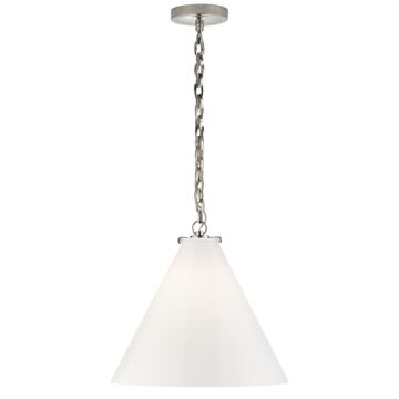 Katie Conical  Pendant in Polished Nickel by Visual Comfort Signature