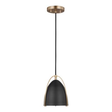Norman One Light Mini Pendant in Satin Brass by Visual Comfort Studio