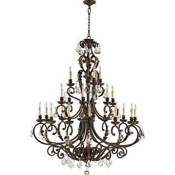 Rio Salado 21 Light Chandelier in Toasted Sienna With Mystic Silver by Quorum International