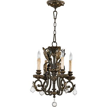 Rio Salado Four Light Chandelier in Toasted Sienna With Mystic Silver by Quorum International
