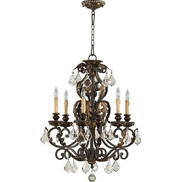 Quorum Rio Salado 6 Light Chandelier in Toasted Sienna