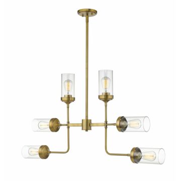 Z-Lite Calliope 6-Light Pendant Light In Foundry Brass