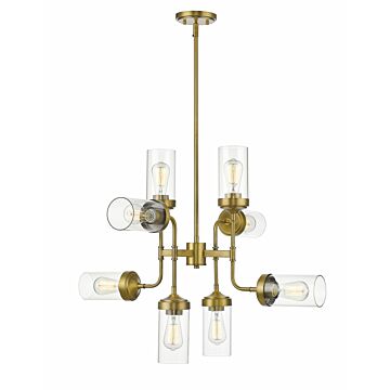 Z-Lite Calliope 8-Light Pendant Light In Foundry Brass