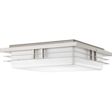 Helm LED 2-Light LED Flush Mount in Brushed Nickel