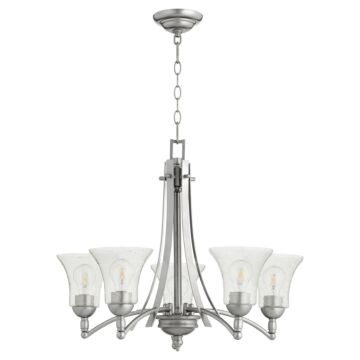Aspen Five Light Chandelier in Classic Nickel by Quorum