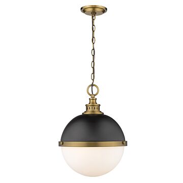 Z-Lite Peyton 2-Light Pendant Light In Matte Black With Factory Bronze