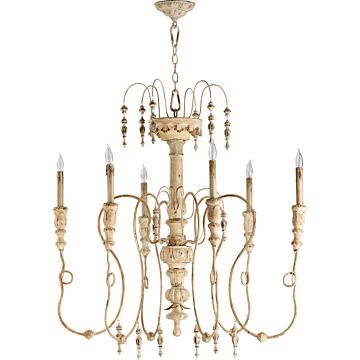 Salento Six Light Chandelier in Persian White by Quorum International