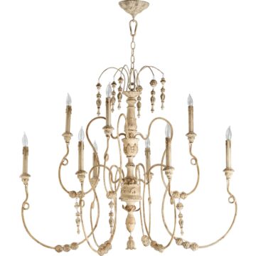 Salento Nine Light Chandelier in Persian White by Quorum International