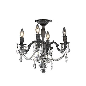 Rosalia 4-Light Flush Mount in Dark Bronze