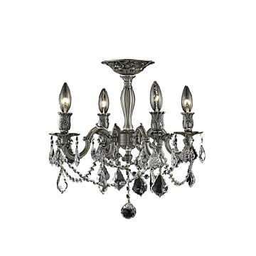 Rosalia 4-Light Flush Mount in Pewter