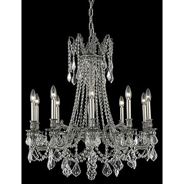 Rosalia 10-Light Chandelier in Pewter