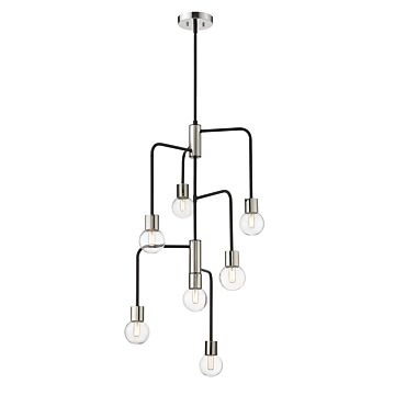 Z-Lite Neutra 7-Light Chandelier In Matte Black With Polished Nickel