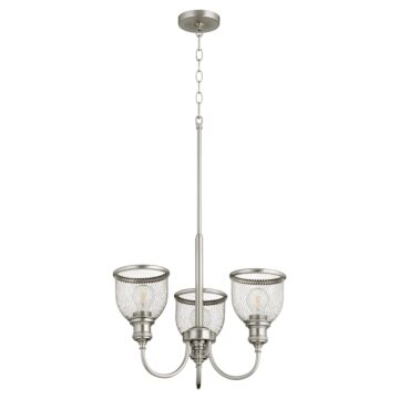 Omni Three Light Chandelier in Satin Nickel by Quorum