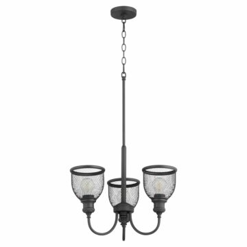 Omni Three Light Chandelier in Noir by Quorum