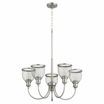 Omni Five Light Chandelier in Satin Nickel by Quorum
