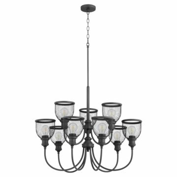 Omni Nine Light Chandelier in Noir by Quorum