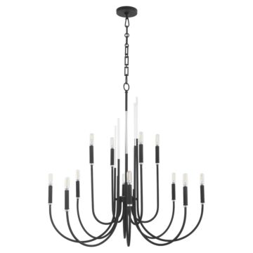 SUMMIT 12 Light Chandelier in Textured Black by Quorum International