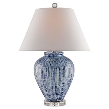 Currey & Company 28 Inch Malaprop Table Lamp in Blue and White