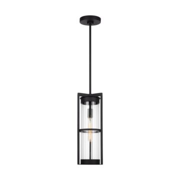 Alcona One Light Outdoor Pendant in Black by Visual Comfort Studio