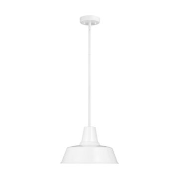 Barn Light One Light Outdoor Pendant in White by Visual Comfort Studio
