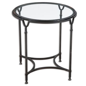 Samson Side Table in Black  Silver by Uttermost