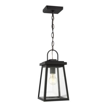 Founders One Light Outdoor Pendant in Black by Visual Comfort Studio